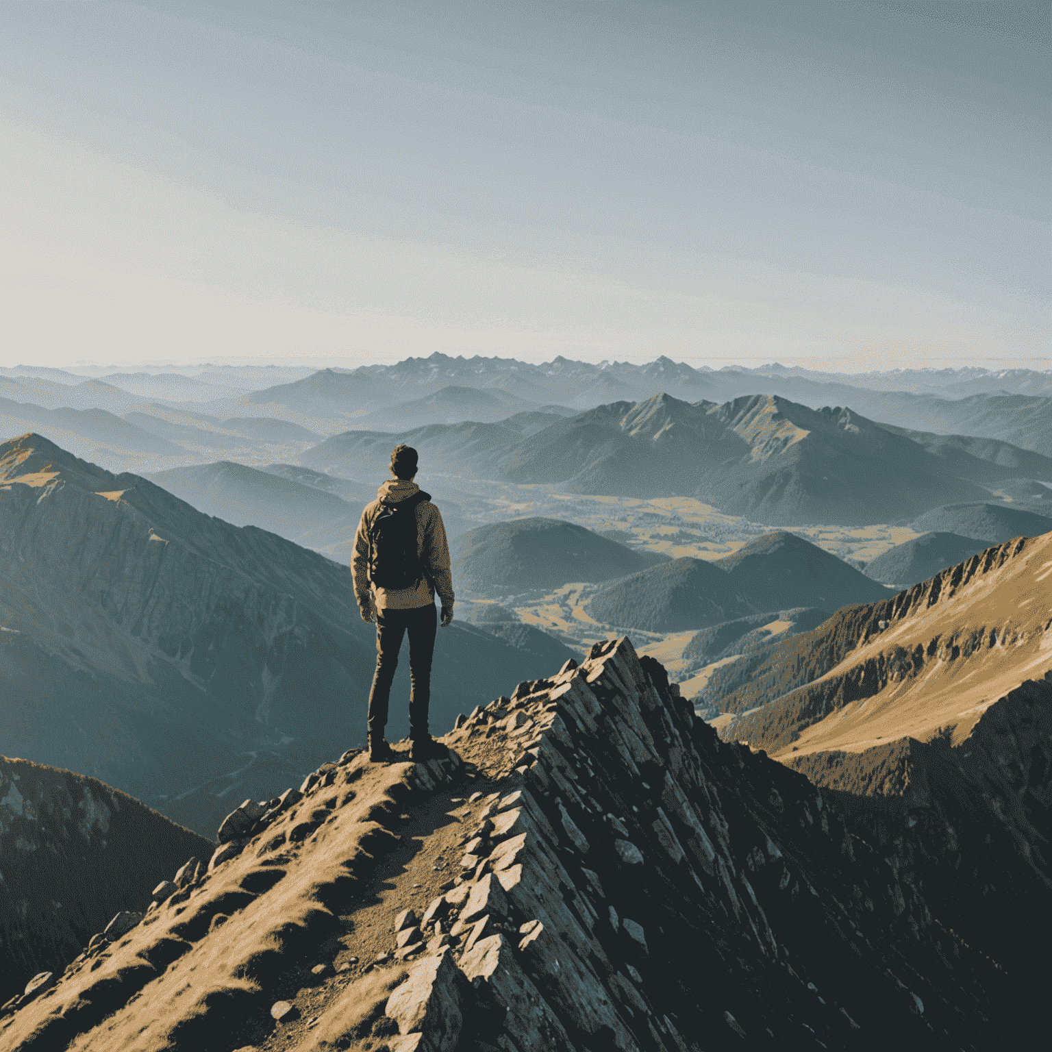 Cover of a self-help book showing a person standing on a mountain peak