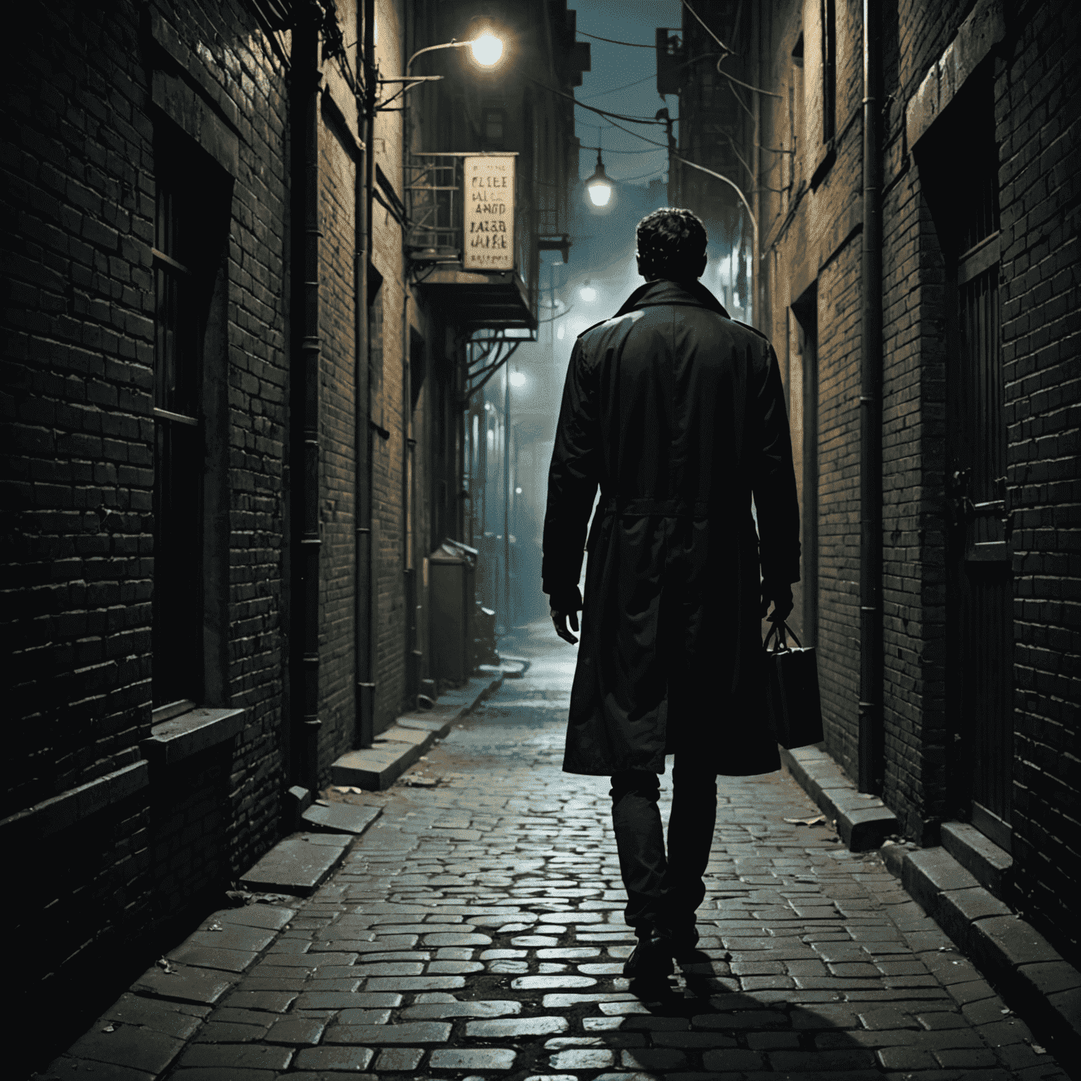 Cover of a thriller novel showing a dark alley with a mysterious figure